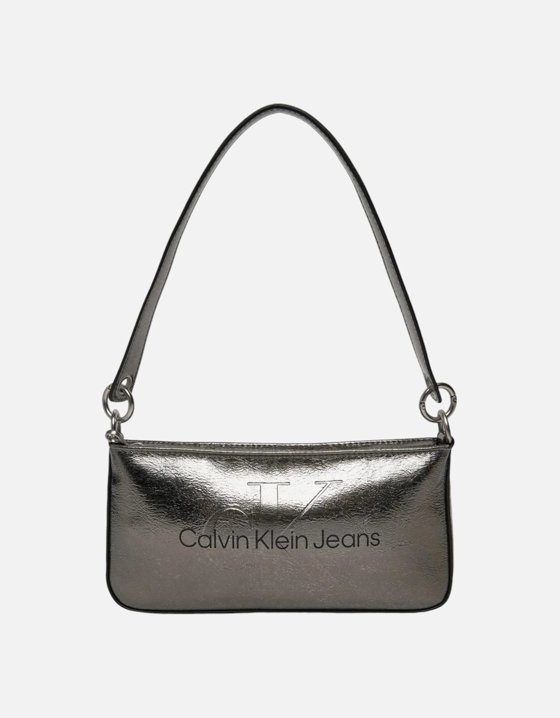 Handbag with Zip Closure and Plain Design Women - Grey Bags, 4 of 3