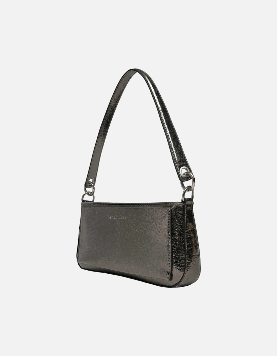 Handbag with Zip Closure and Plain Design Women - Grey Bags