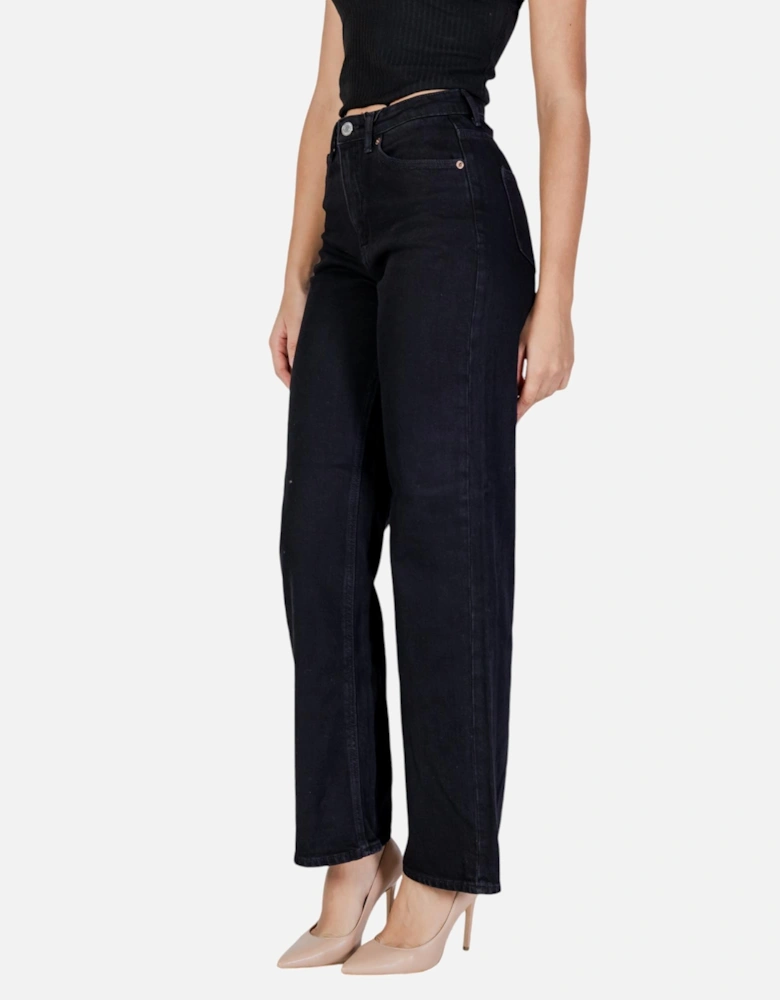 Classic Plain High-Rise Skinny Jeans Women - Black