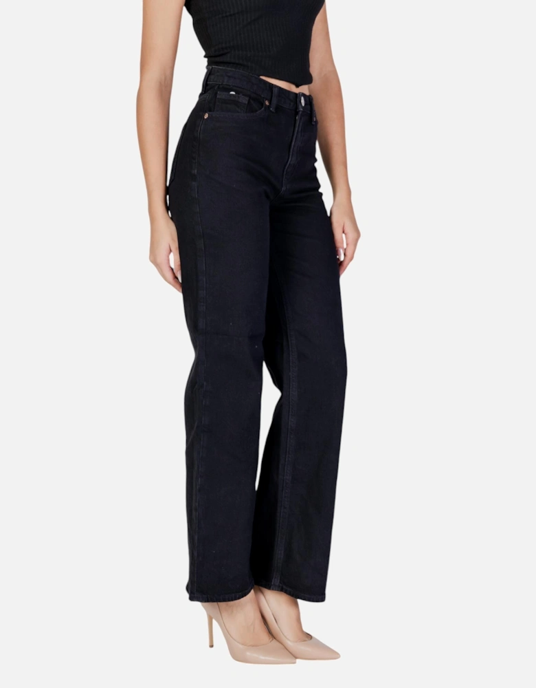 Classic Plain High-Rise Skinny Jeans Women - Black
