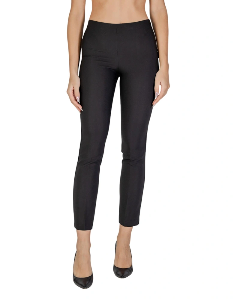 Slip-On Plain Trousers Women - Black