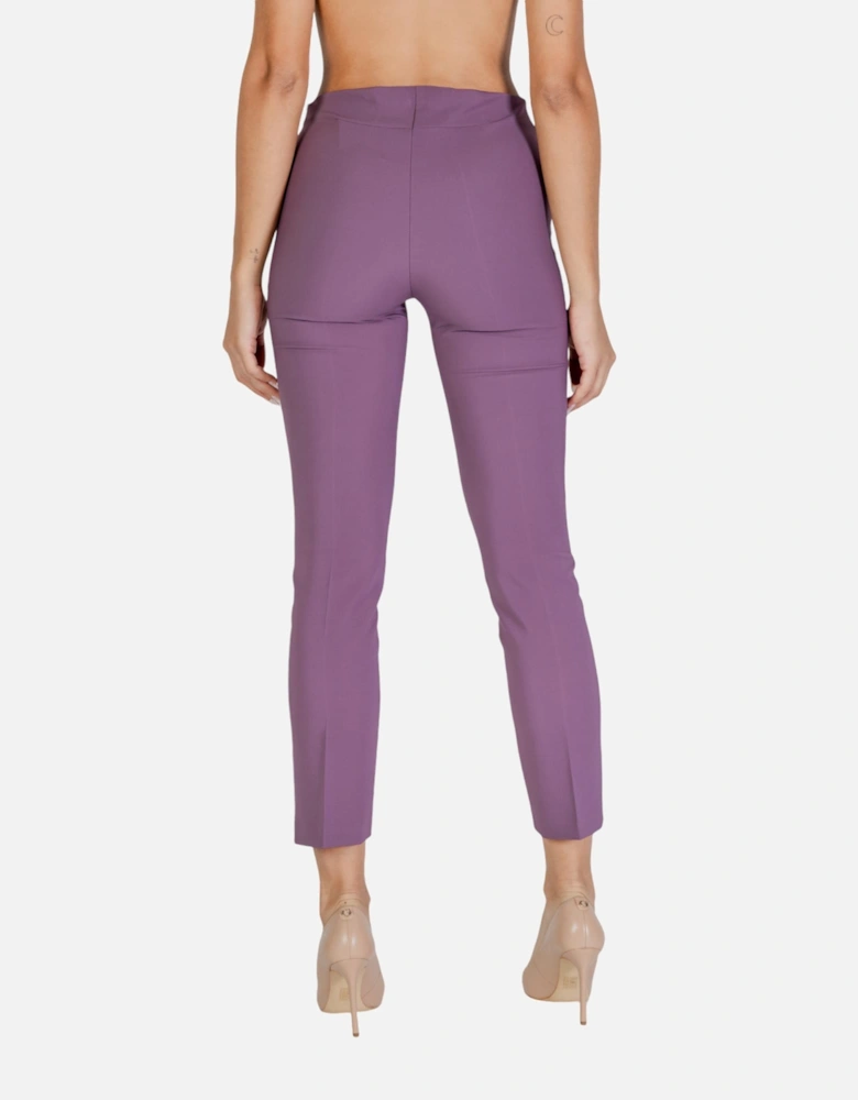 Plain Slip-On Trousers Women - Purple