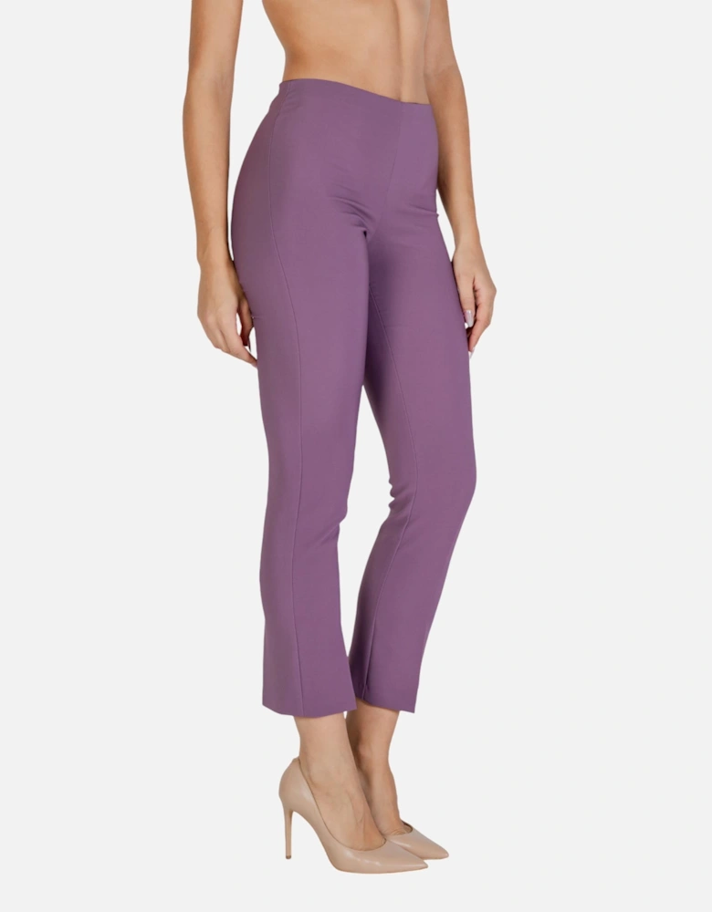 Plain Slip-On Trousers Women - Purple