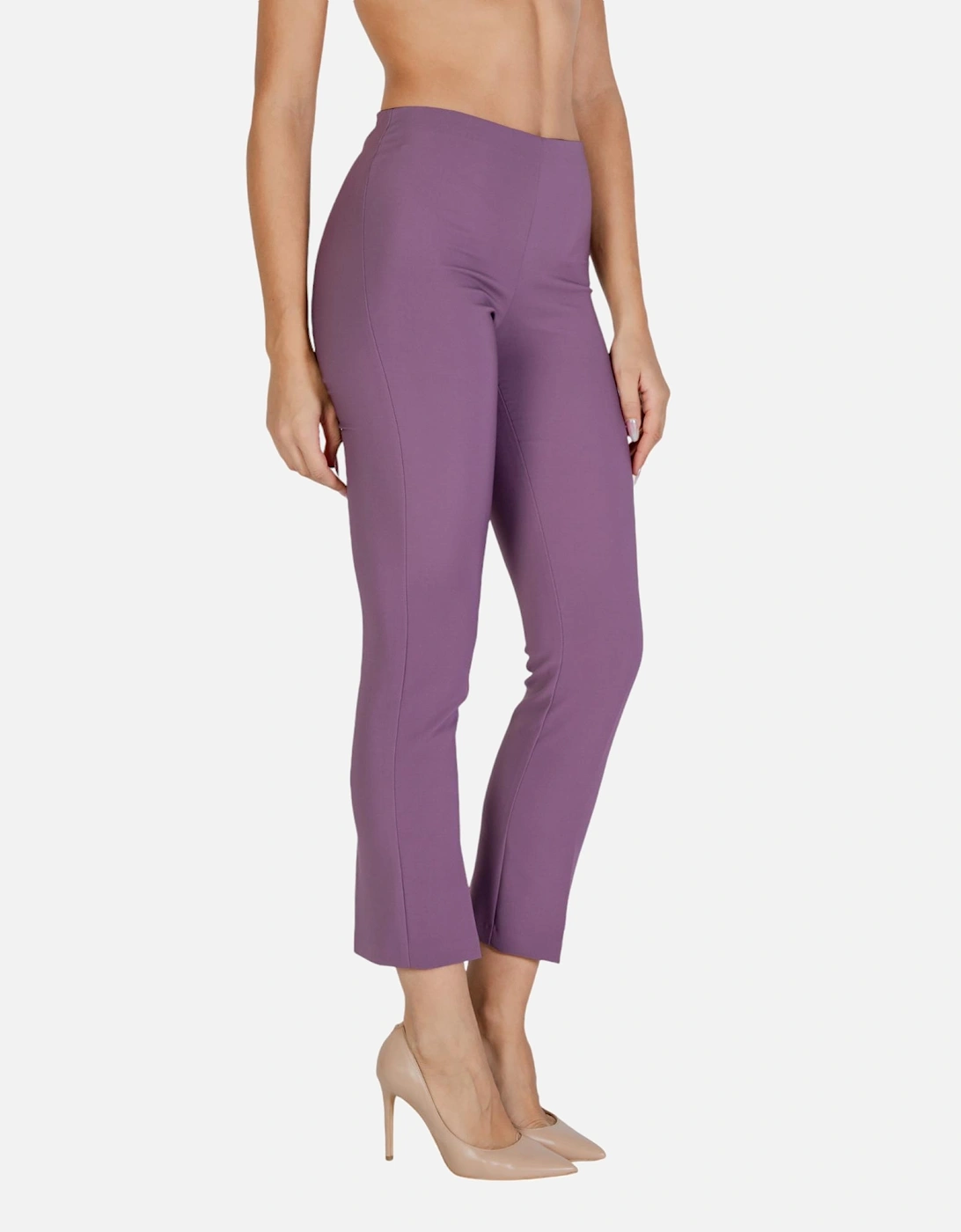 Plain Slip-On Trousers Women - Purple