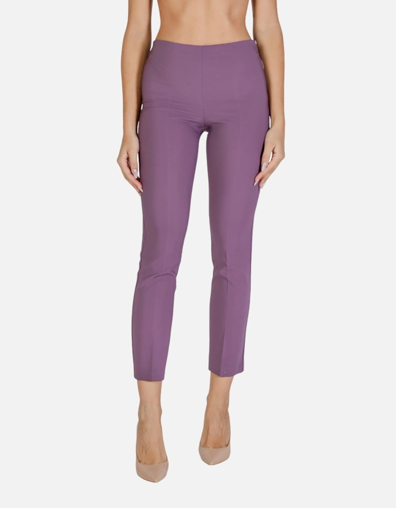 Plain Slip-On Trousers Women - Purple