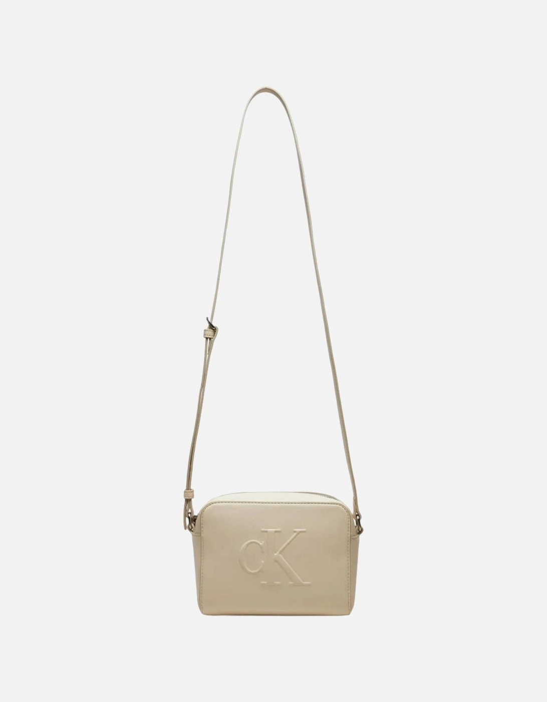 Zip Closure Plain Handbag in Faux Leather Women - White Bags