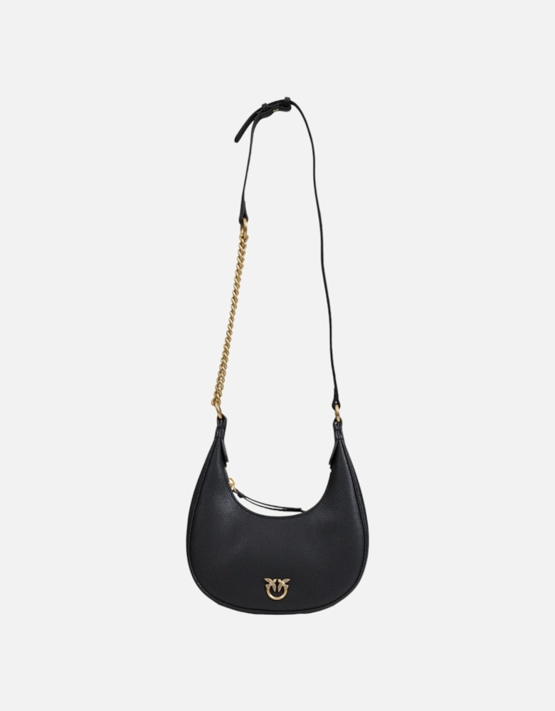 Leather Zip-Closure Plain Bag Women - Black