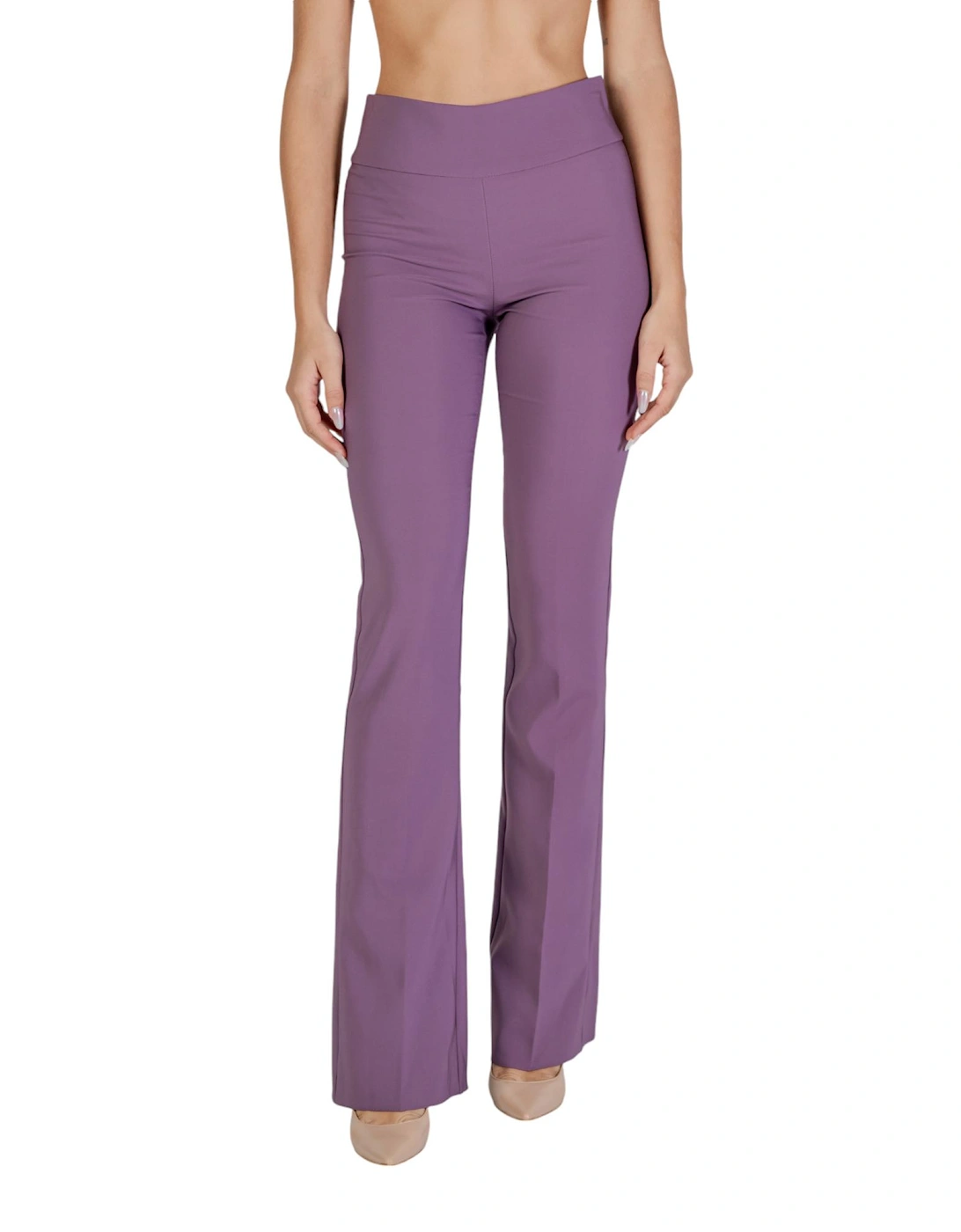 Plain Zip-Fastened Trousers with Back Pockets Women - Purple, 4 of 3