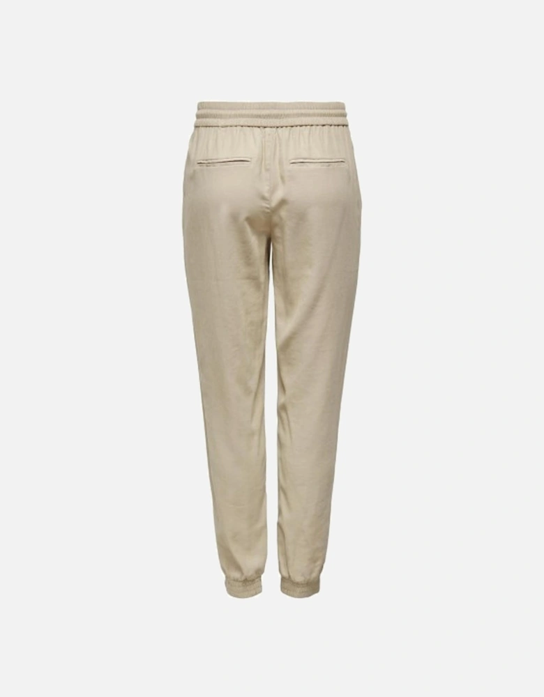 Joggers Pants Relaxed Fit Women - Beige Trousers
