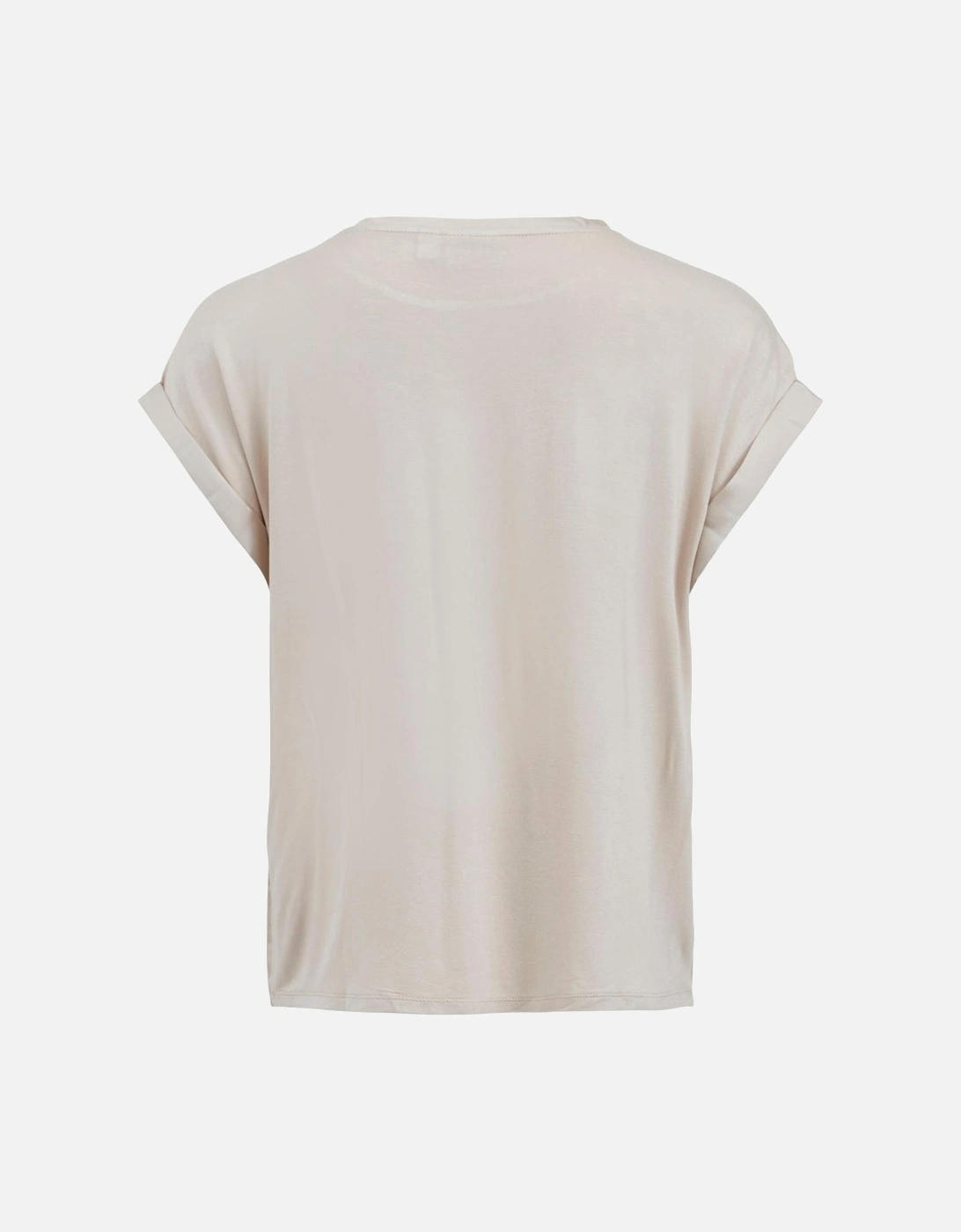 Gold Plain Short Sleeve Round Neck Womens T-Shirt Blouses