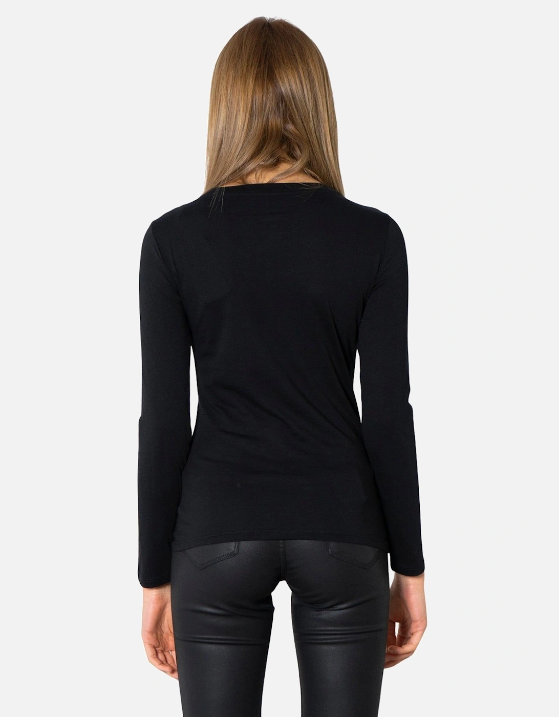 Long Sleeve Print T-Shirt Women - Black Shirts