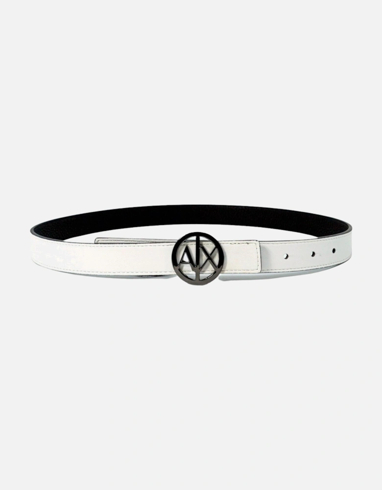AX Logo Belt Pebbled Leather 952776 Women - Black