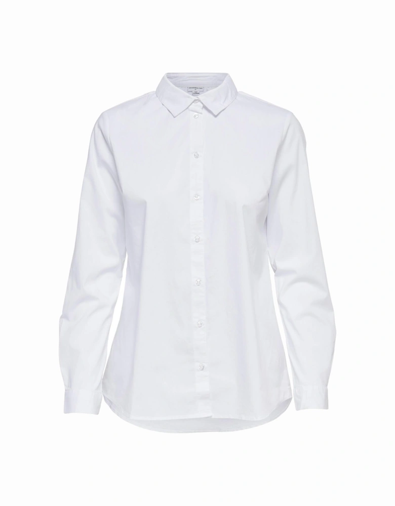 Poplin Shirt Long Sleeve Shirt Women - White