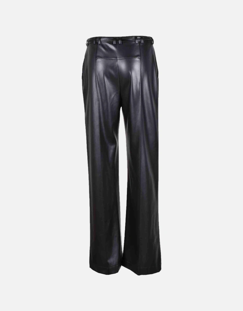 Plain Black Trousers with Zip and Laces Women