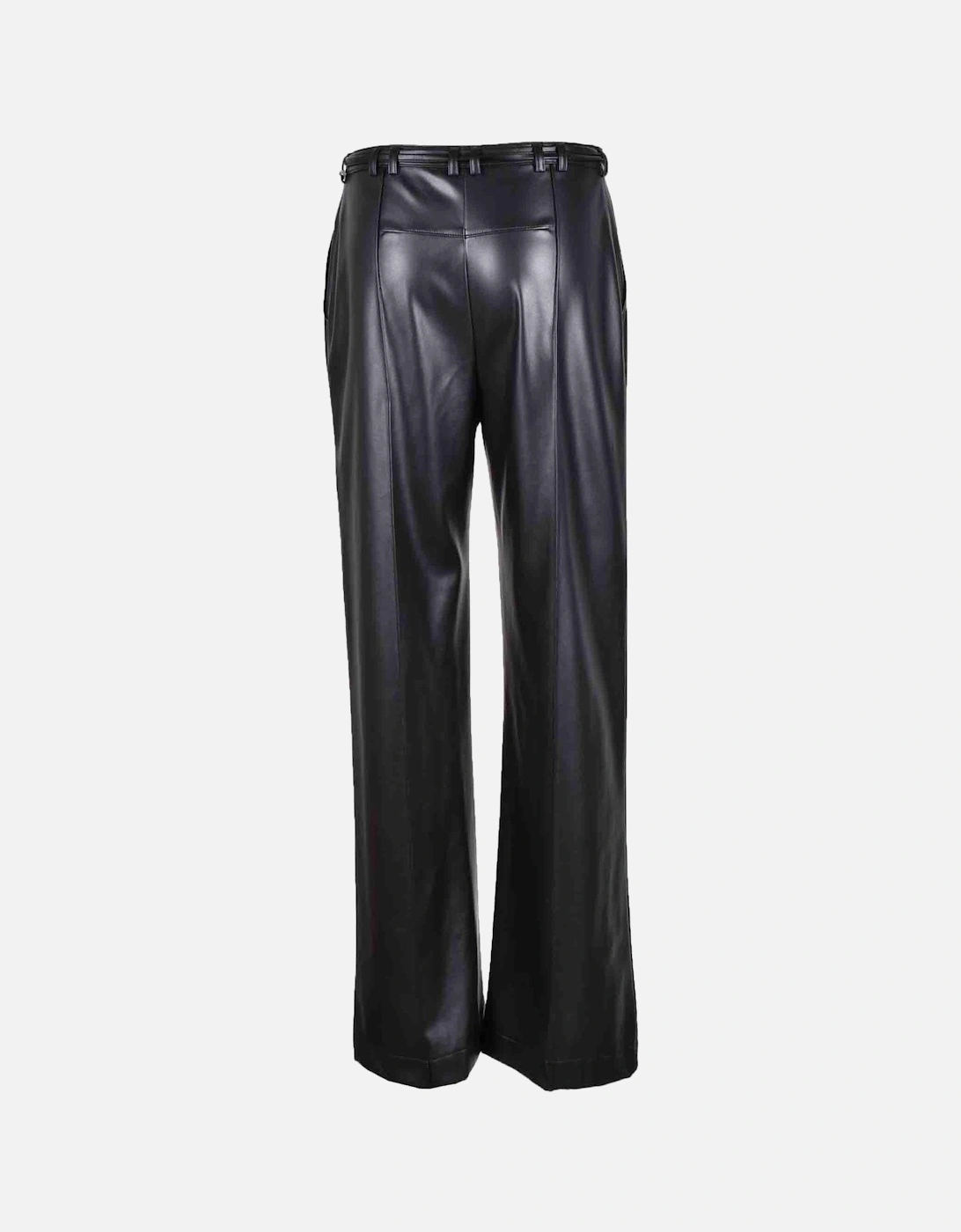 Plain Black Trousers with Zip and Laces Women