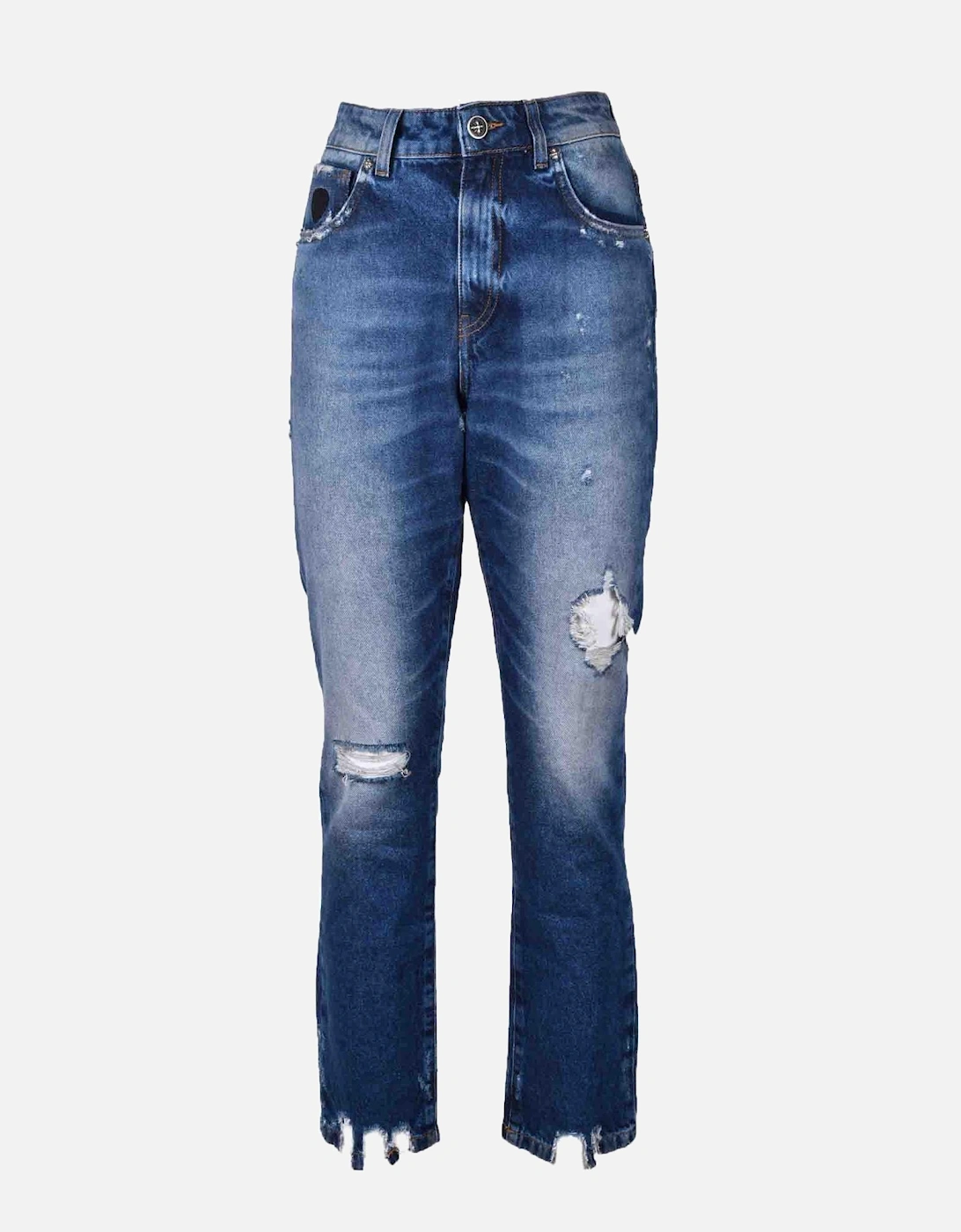 Light Blue Ripped Effect Jeans Women, 3 of 2