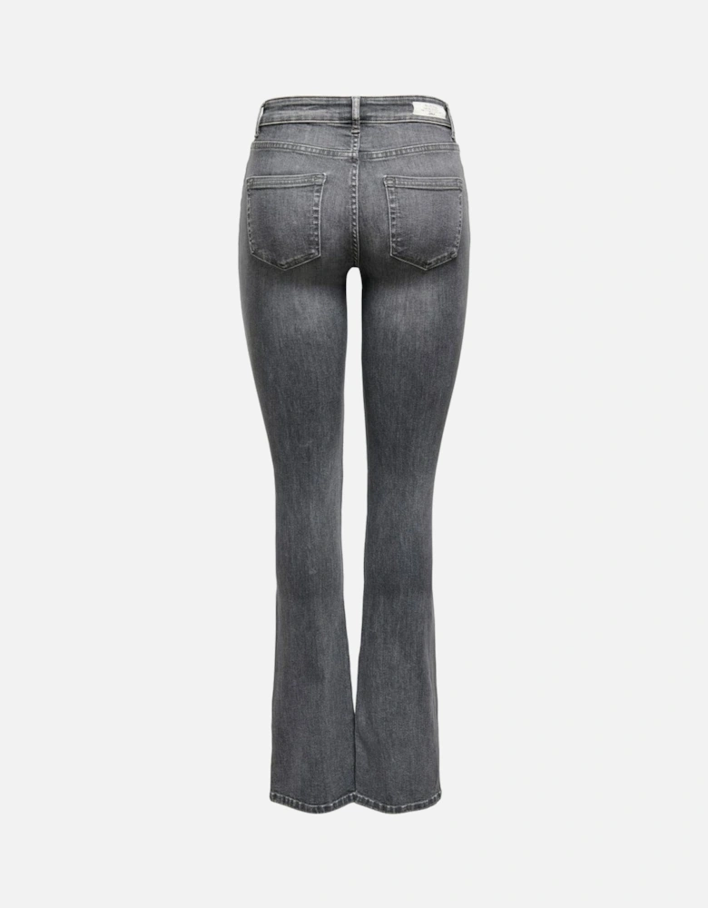 Flare Jeans Midrise Relaxed Fit Women - Grey