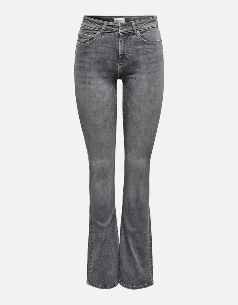 Flare Jeans Midrise Relaxed Fit Women - Grey