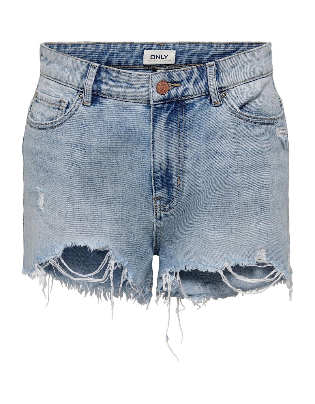 Blue Ripped Cotton Shorts Women, 3 of 2