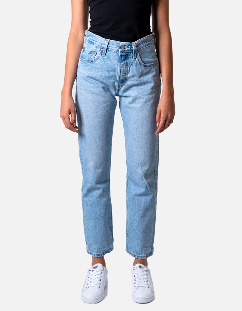 Loose Straight Jeans Light Wash Women - Blue