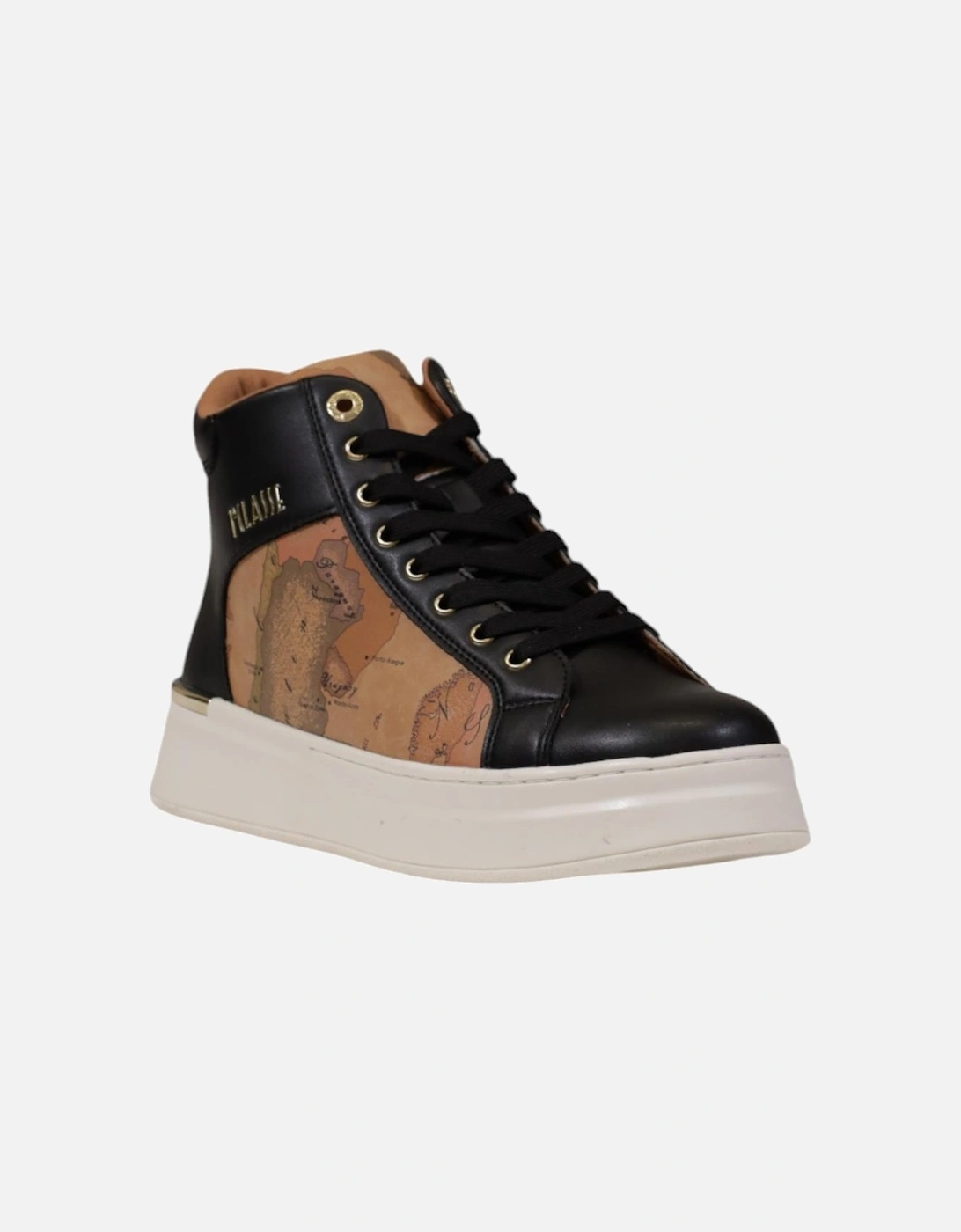 Lace-Up Rubber Sole Polyurethane Shoes Women - Black Sneakers