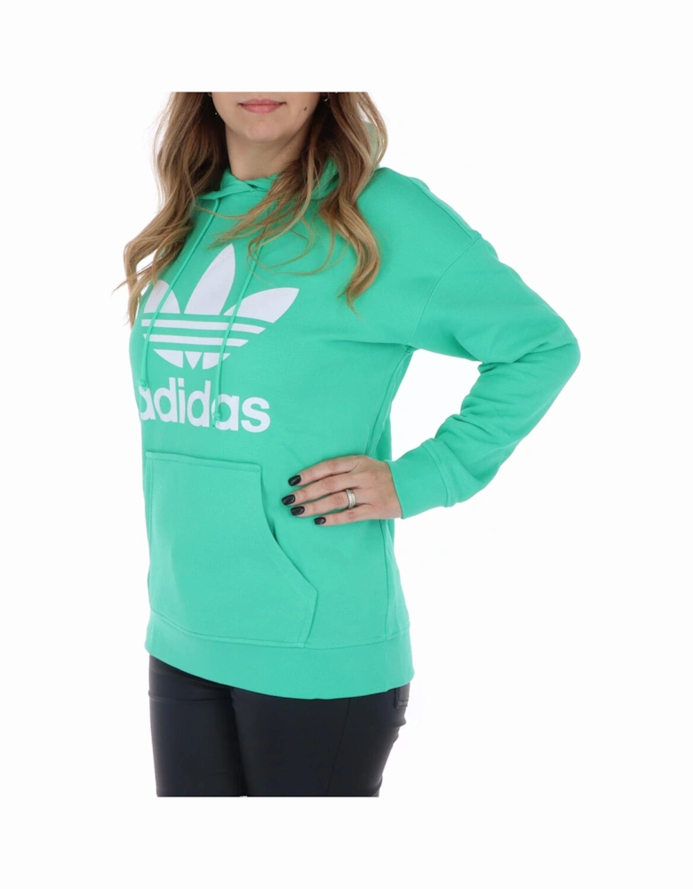 Trefoil Hoodie Green M Women Sweatshirts