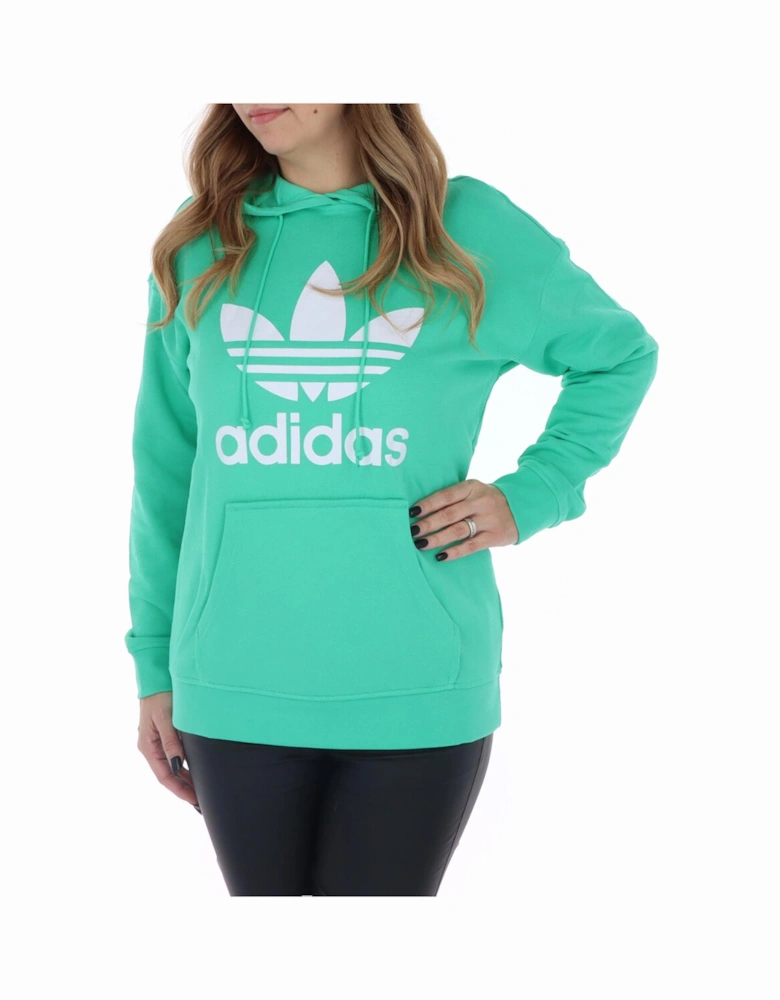 Trefoil Hoodie Green M Women Sweatshirts