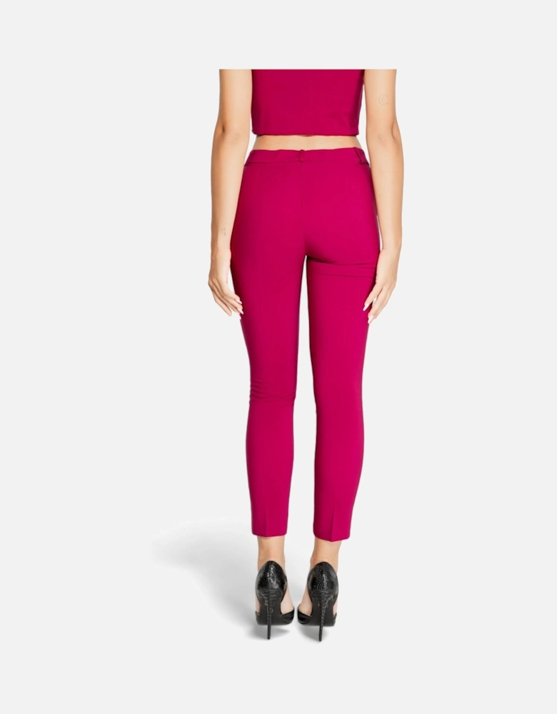Zip and Button Trousers Women - Bordeaux