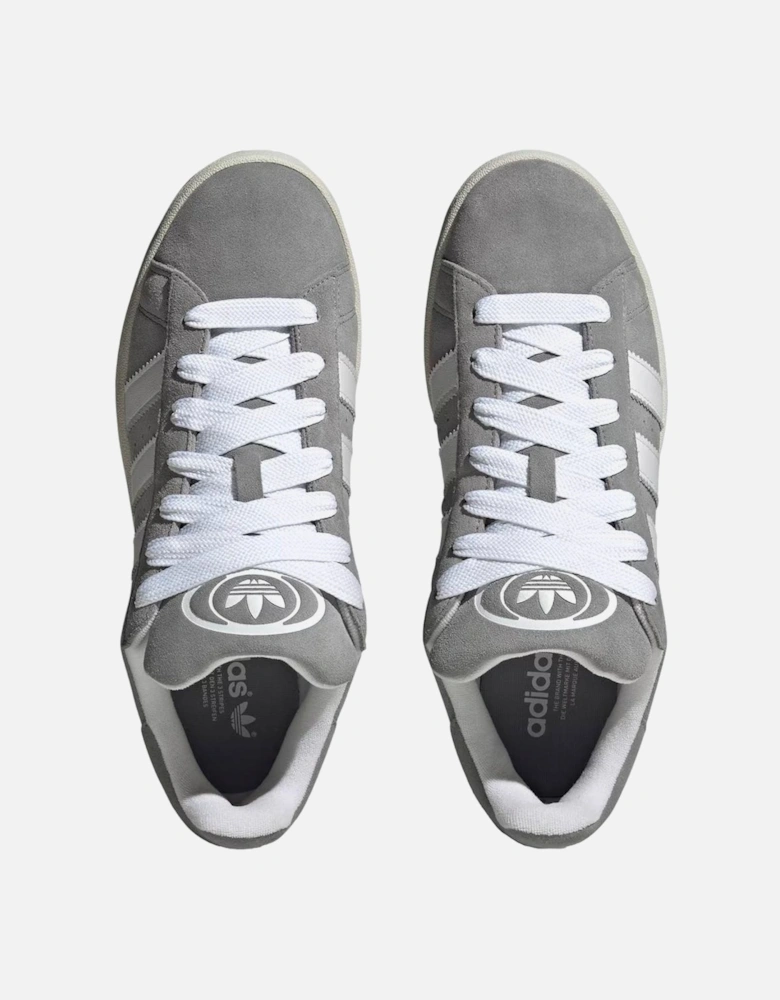 Grey Suede Lace-up Sneakers with Leather Lining Women