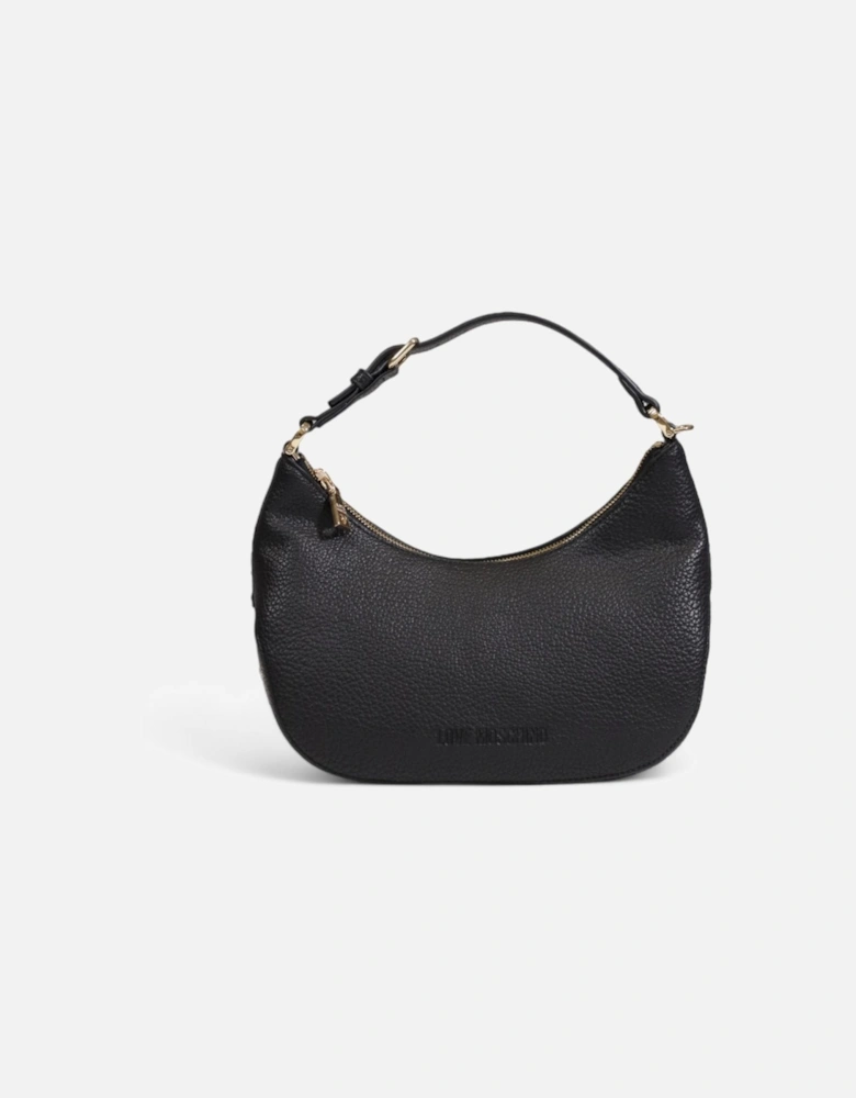 Black Plain Handbag with Zip for Women Bags