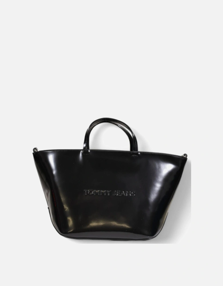 Black Handbag with Shoulder Strap and Zip Fastening Women Bags