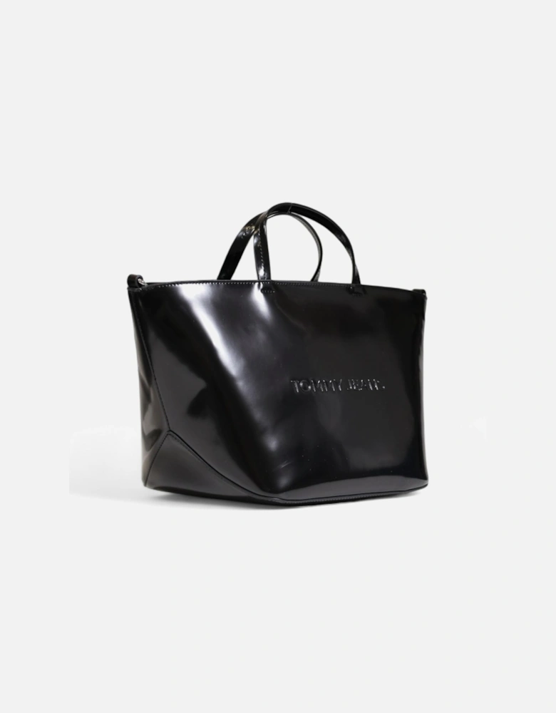 Black Handbag with Shoulder Strap and Zip Fastening Women Bags