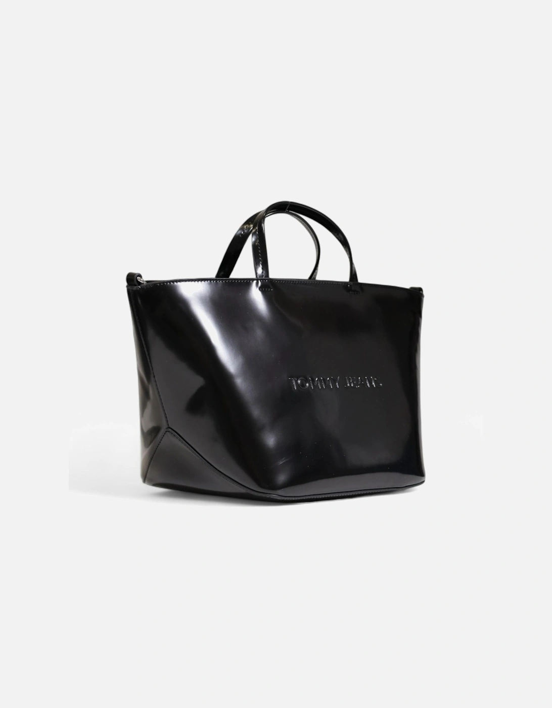 Black Handbag with Shoulder Strap and Zip Fastening Women Bags
