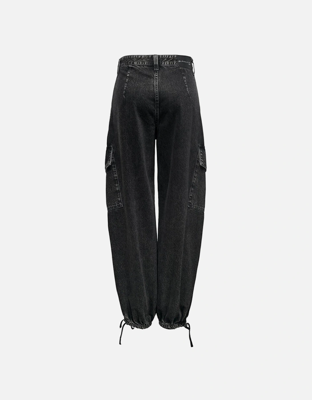 ONLNEW Cargo Pants Drawstring Hem Women - Black Jeans