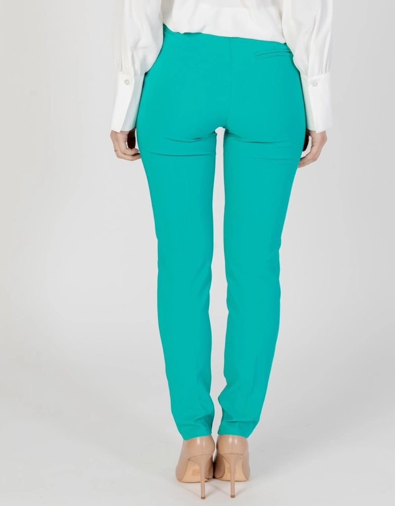 Classic Tailored Trousers with Zip and Button Women - Green