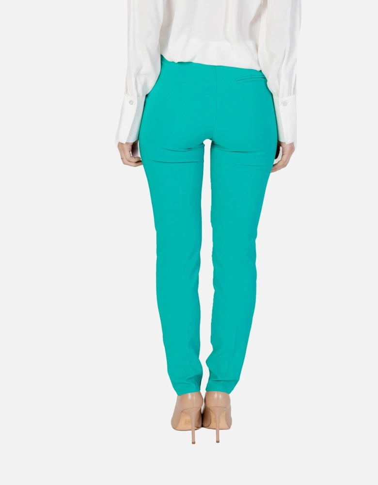 Classic Tailored Trousers with Zip and Button Women - Green