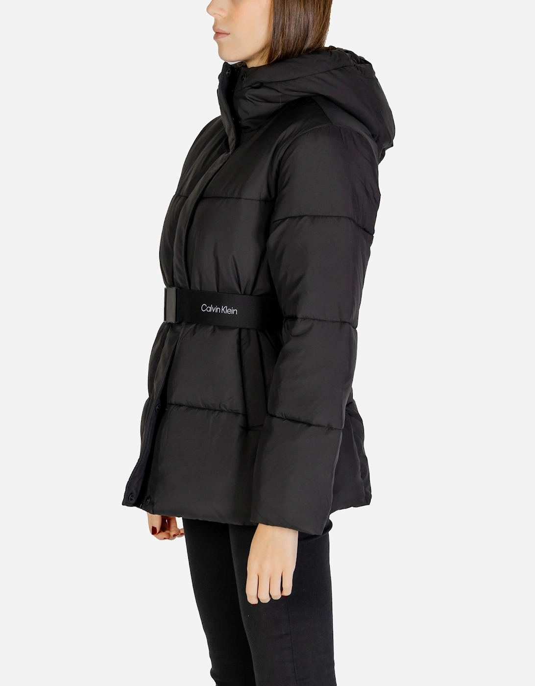 Zip-Up Plain Black Jacket with Front Pockets Women Jackets