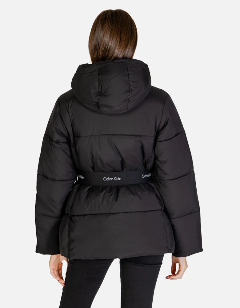 Zip-Up Plain Black Jacket with Front Pockets Women Jackets