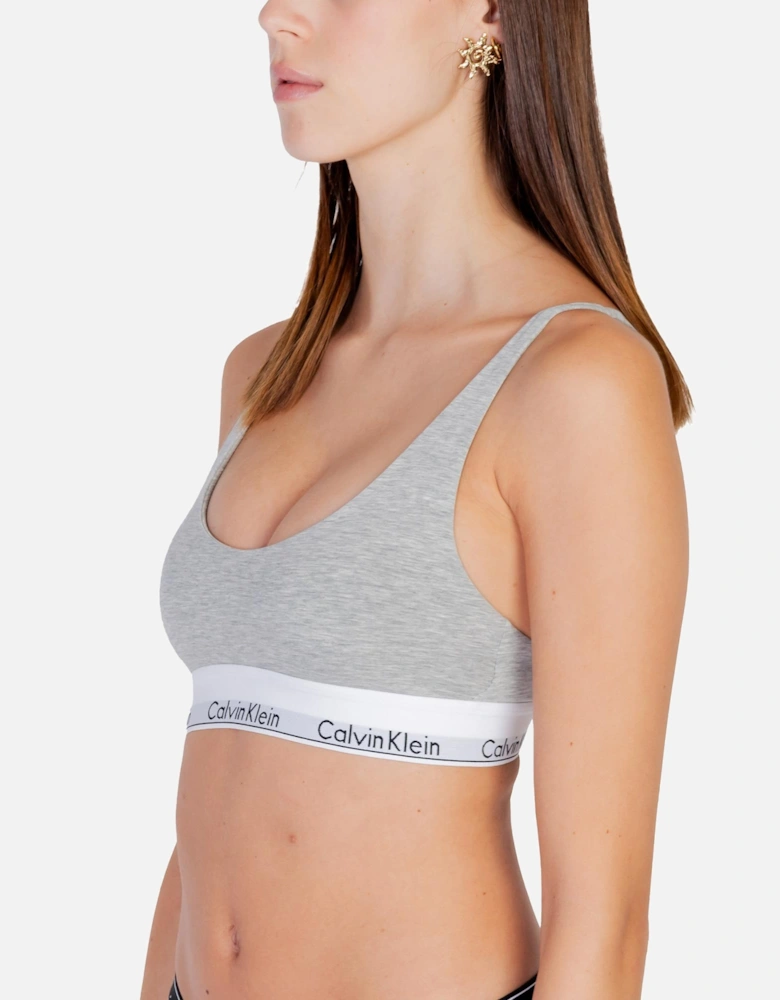 Printed Underwear with Clip Fastening Women - Grey