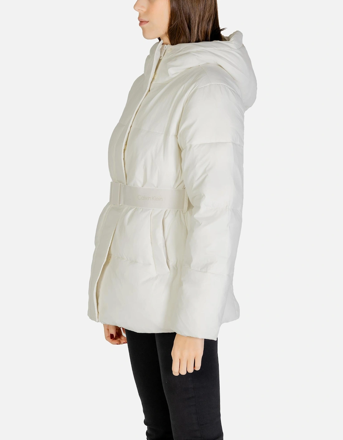 Zip-Up Plain Jacket with Front Pockets Women - White Jackets