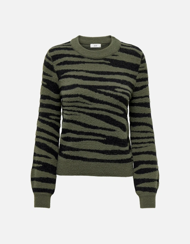 Leopard Print Knitwear with Long Sleeves Women - Green