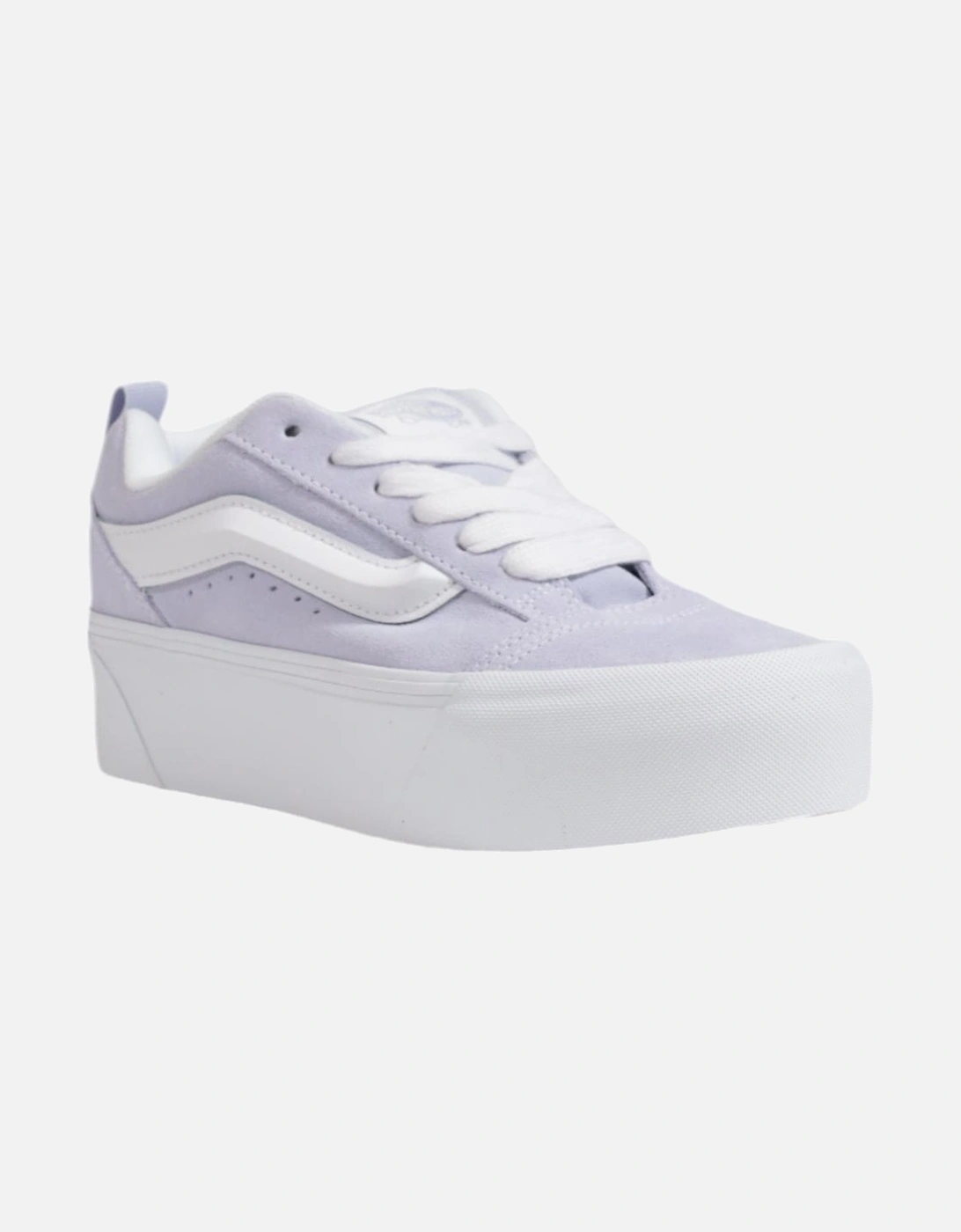 Lilac Leather Sneakers with Rubber Sole and Laces Women - Liliac