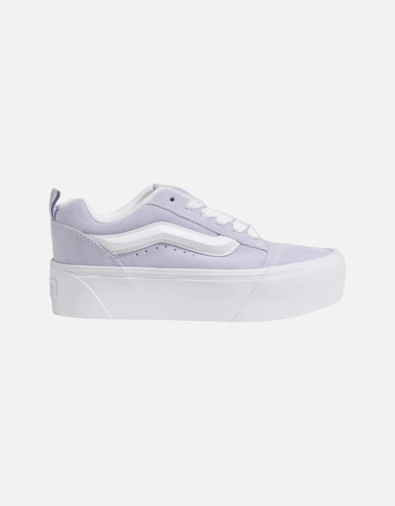 Lilac Leather Sneakers with Rubber Sole and Laces Women - Liliac