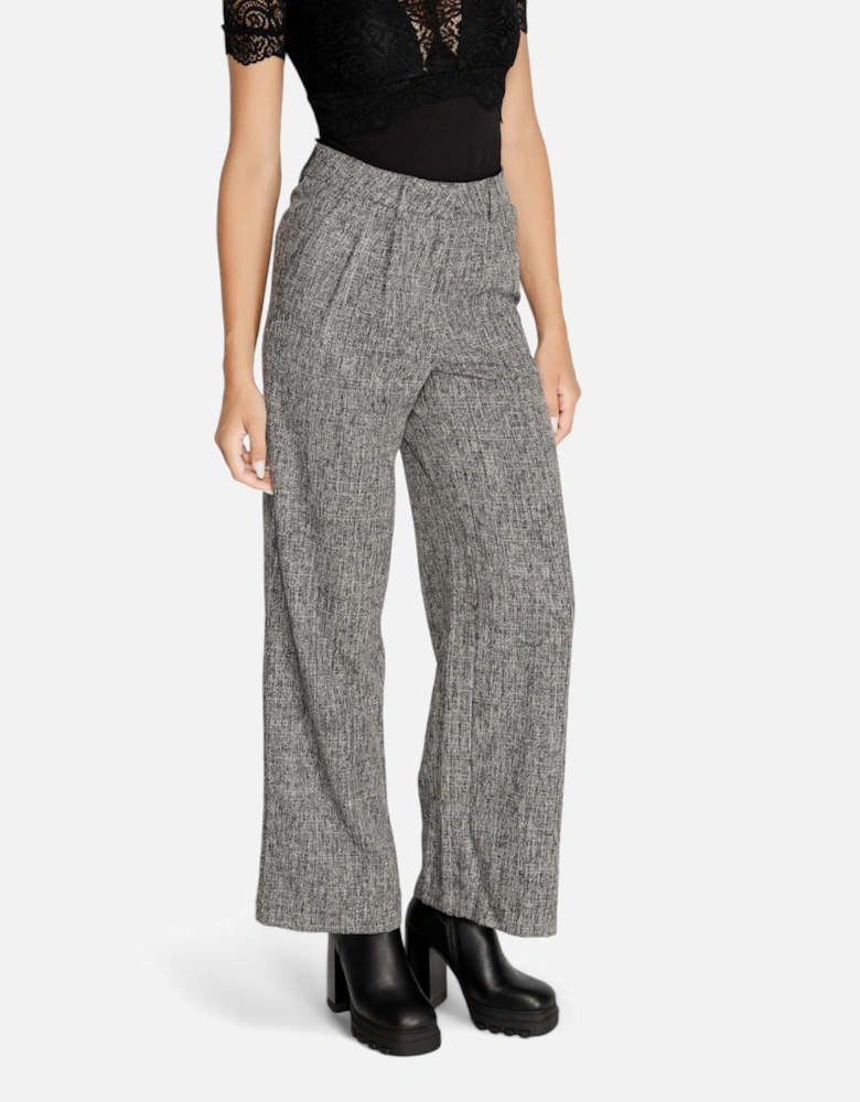 Black Marl Trousers with Back Pockets and Zip Fastening Women