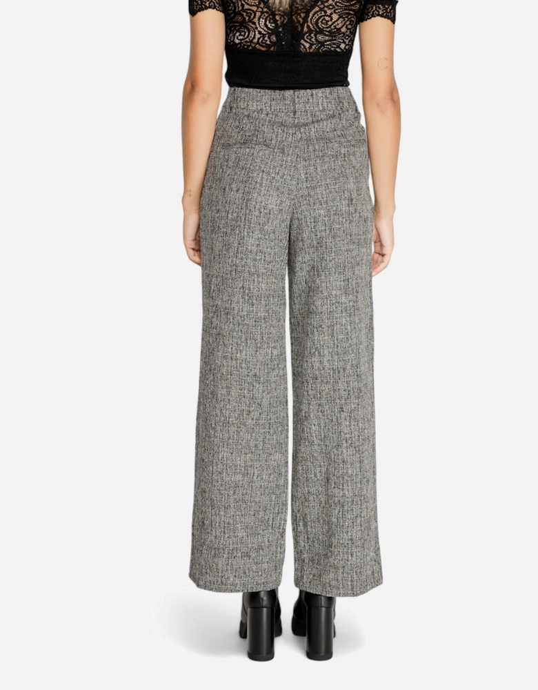 Black Marl Trousers with Back Pockets and Zip Fastening Women