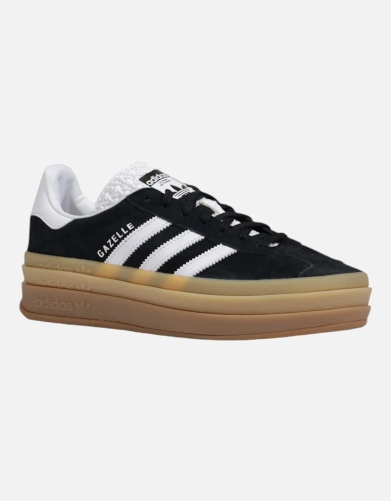 Sporty Womens Rubber Sole Sneakers in Black Suede