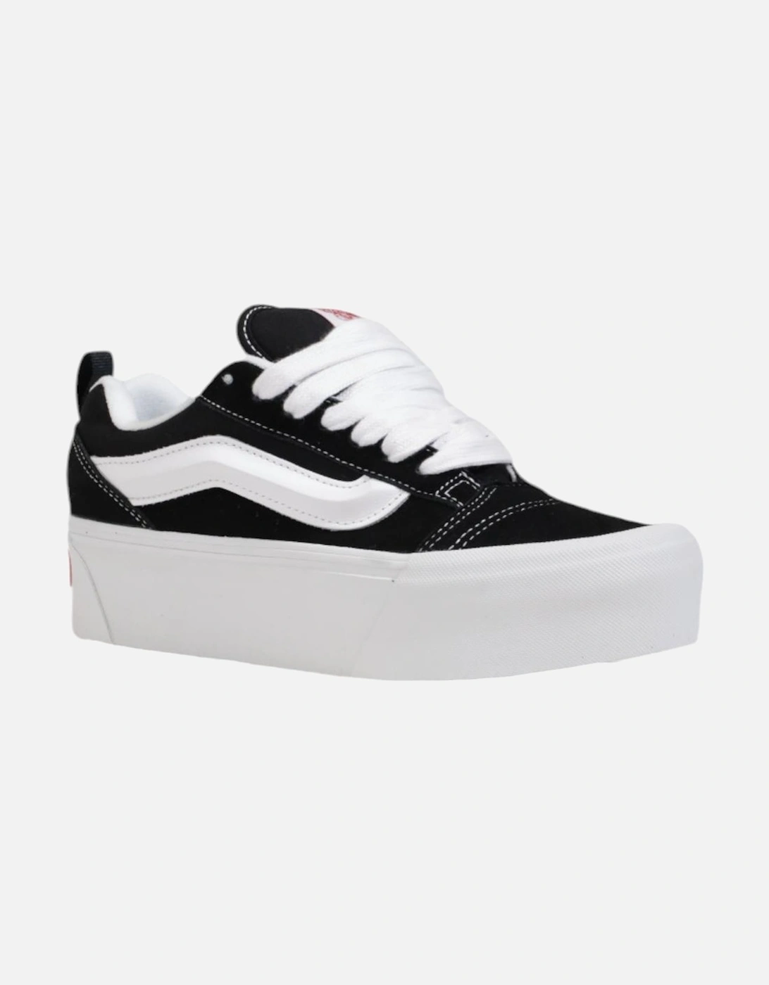Black Leather Lace-up Sneakers Women