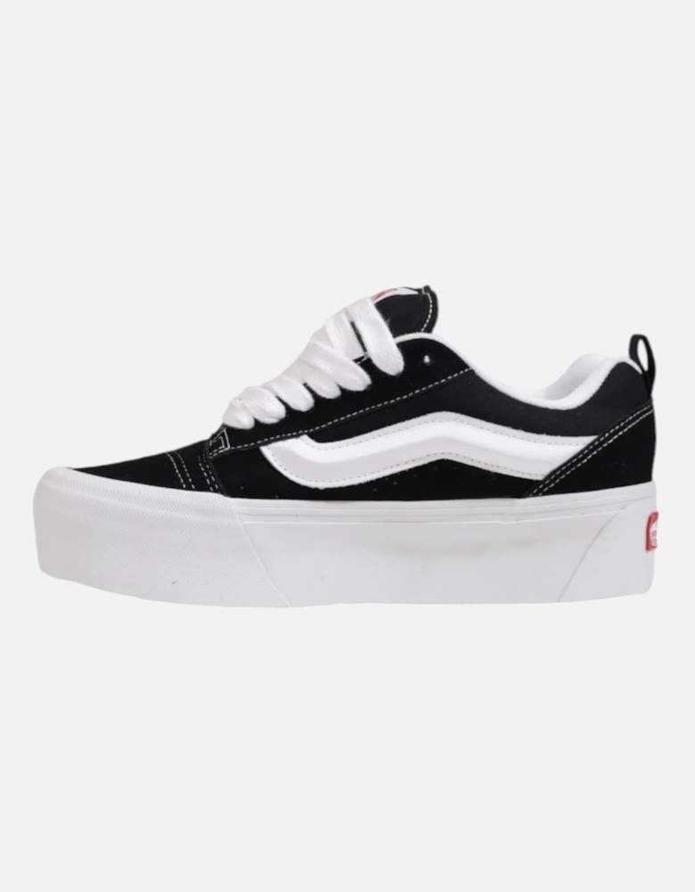 Black Leather Lace-up Sneakers Women