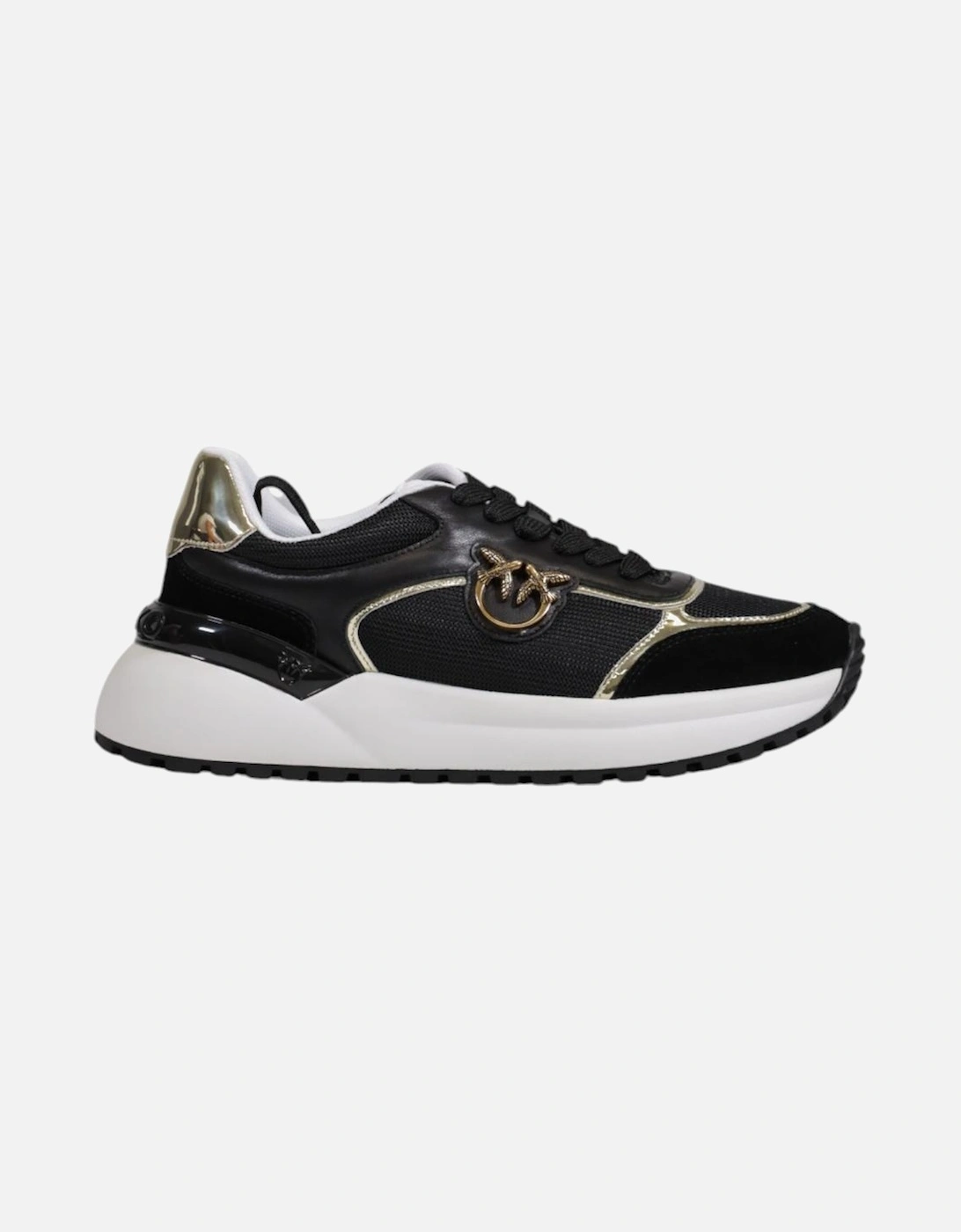 Women's Pinko New Feel Leather Sneakers - Black - Size: 3.5