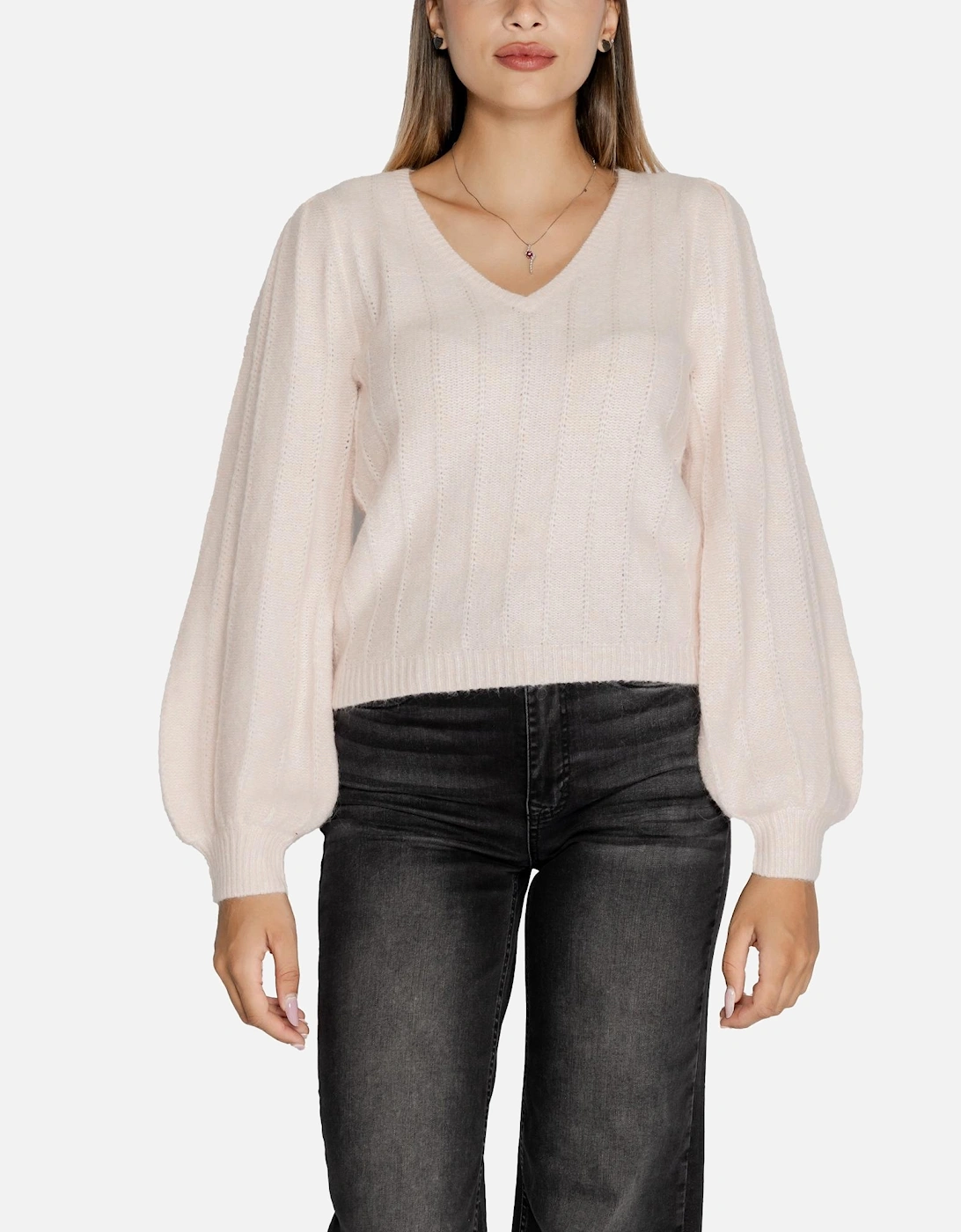 Womens Pink V-Neck Knitwear, 4 of 3